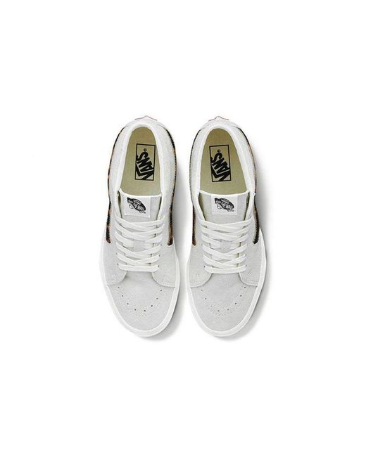 Vans White Sk8-Mid Retro Mid-Top Casual Canvas Shoes for men