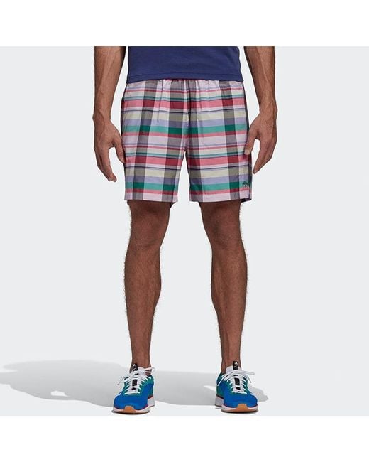 Adidas Red Originals X Noah Water Repellent Shorts Waterproof Plaid for men