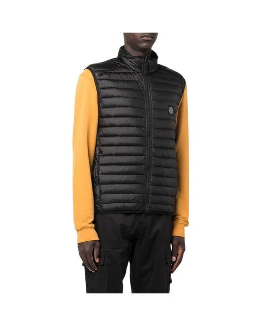 Stone Island Black Patch Nylon Down Vest for men