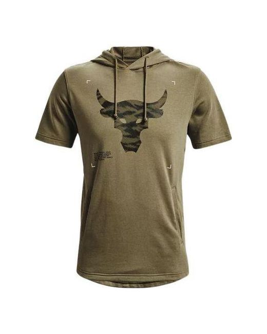 Under Armour Project Rock Terry Short Sleeve Hoodie in Green for Men | Lyst