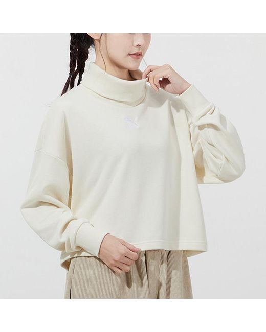 PUMA White (Wmns) Classics Logo Embroidery Swea