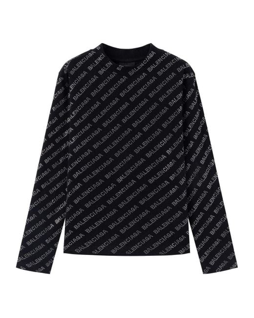 Balenciaga Black Mini Allover Sweater for men