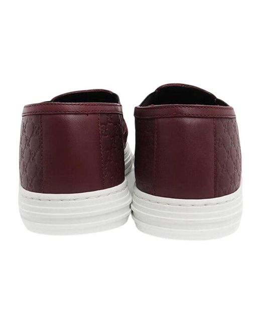Gucci Red Microssima Pattern Leather Slip On 'Strong' for men