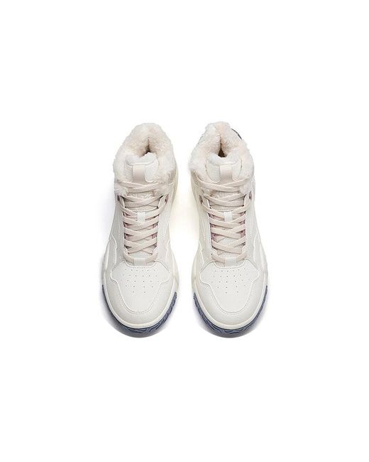 Anta White (Wmns) High-Top Skateboard Sneakers Flame'