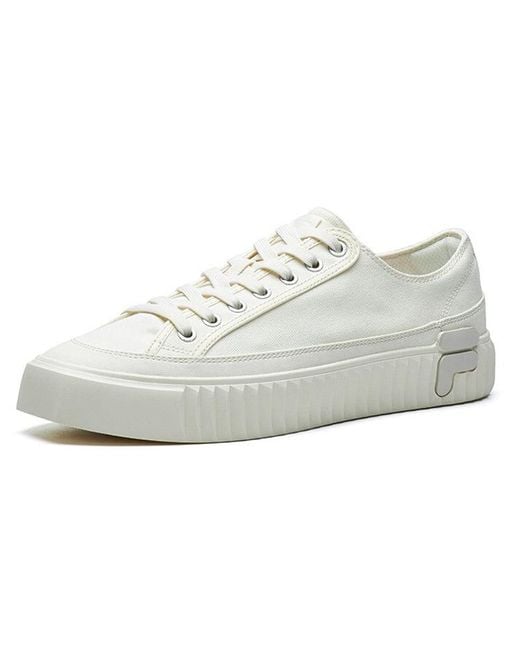 Fila White Gear Canvas Shoes for men