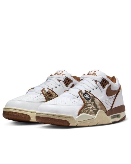 Nike White X Stussy Air Flight 89 Low Sp 'Pecan' for men