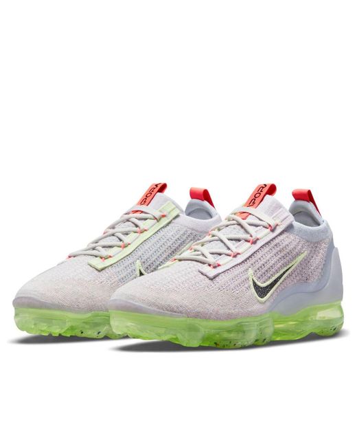 Nike White (Wmns) Air Vapormax 2021 Flyknit 'Light Bone Lime Ice'