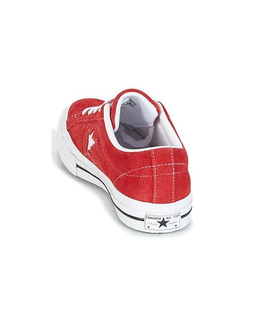 Converse Red One Star Ox Suede' for men