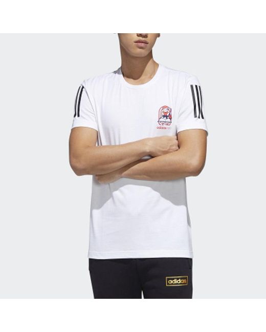 Adidas White Neo M Gk Tee1 Casual 2020 Round Neck for men