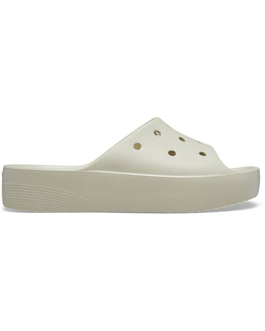 CROCSTM White (Wmns) Classic Platform Slide 'Bone'