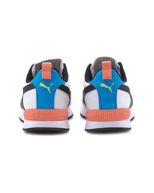 PUMA White R78 Neon Low Running Shoes for men