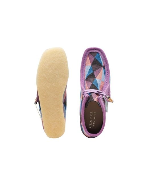 Clarks Blue (Wmns) Wallabee Boots Combination'