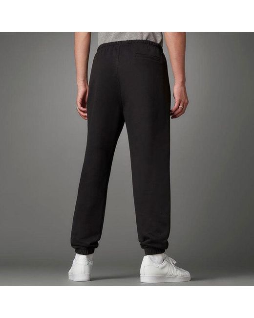 Adidas Black Originals Cotton Drawstring Elastic Waistband Sports Pants/Trousers/Joggers for men