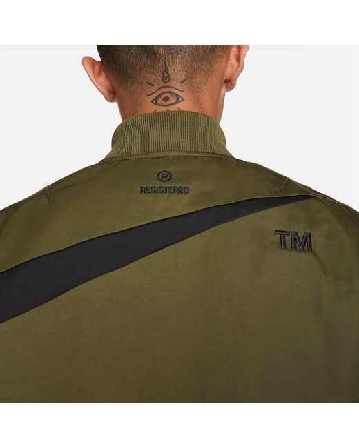 Nike Green Therma-Fit Synthetic Phil Reversible Bomber Jacket Asia Sizing 'Rough' for men
