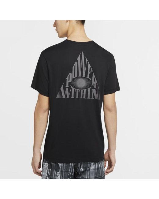 Nike Black Dri-Fit Kyrie Logo Print Basketball Crew-Neck Short Sleeve for men