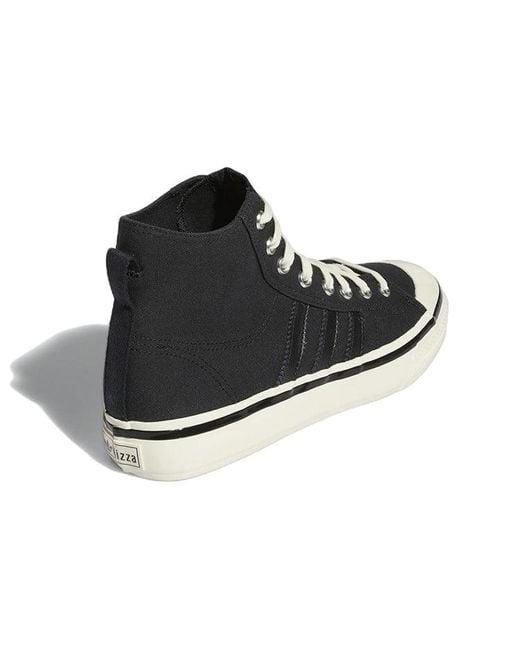 Adidas Black Nizza Hi Rf 74 Shoes 'Core' for men