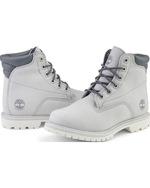 Timberland Gray (Wmns) Waterville Inch Wide Fit Waterproof Boots 'Light'