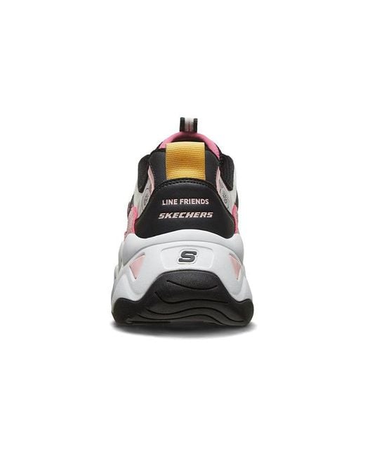 Skechers Blue (Wmns) X Line Friends D'Lites 3.0 Low-Top Clunky Shoes