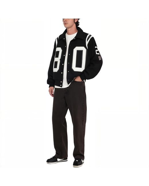 Stussy Black 80 Wool Varsity Jacket for men