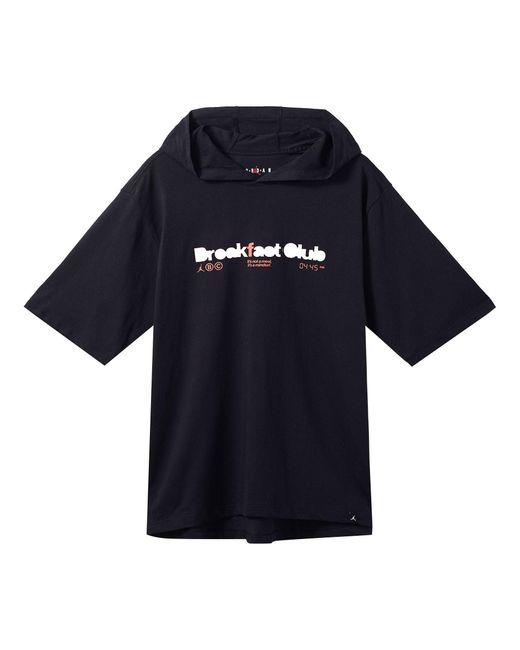 Nike Blue Alphabet Numeric Printing Hooded Pullover Short Sleeve for men