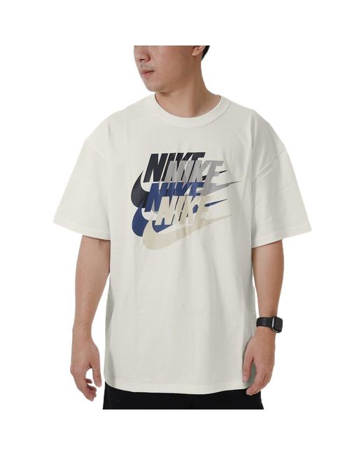 Nike White As Nsw Prem Ss Tee Athleisure Casual Sports Logo Printing Short Sleeve T-Shirt for men