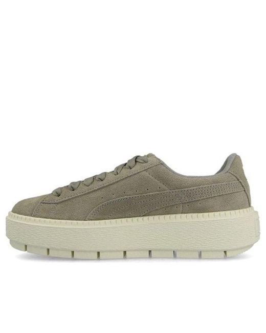 PUMA Gray (Wmns) Platform Trace Low Tops Casual Skateboarding Shoes