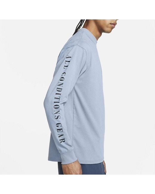 Nike Blue Acg Long Sleeve Flower Tee 'Ashen Slate' for men