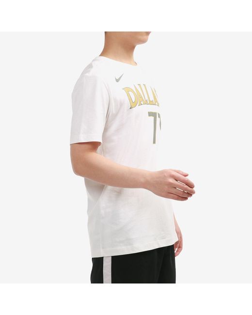 Nike White X Nba Crossover Dallas Mavericks Doncic No. 77 T-Shirt for men