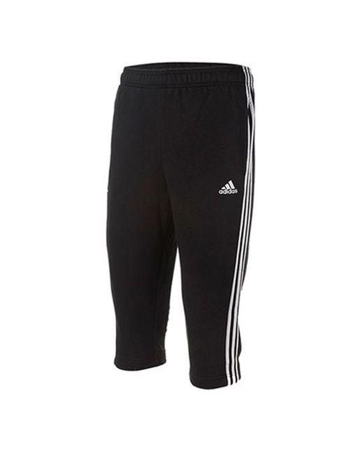 Adidas Black Ess 3S 3/ Sports Trouser for men