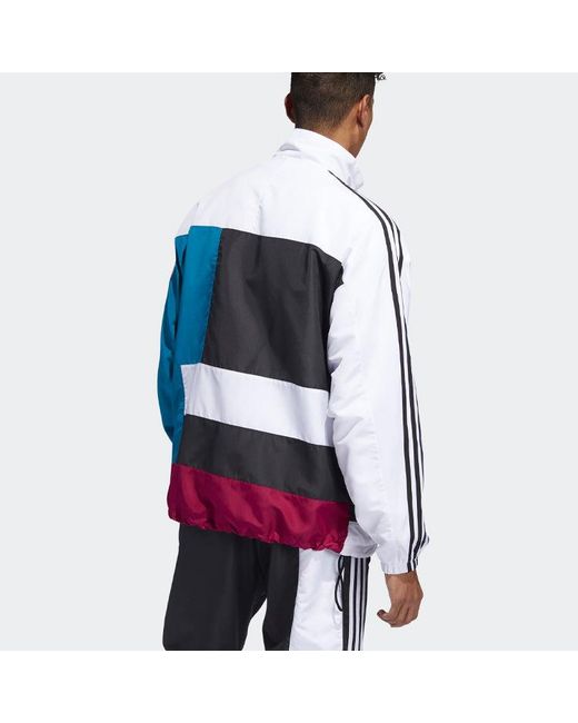 Adidas Blue Originals Spirit Oversized Splicing Sports Jacket for men