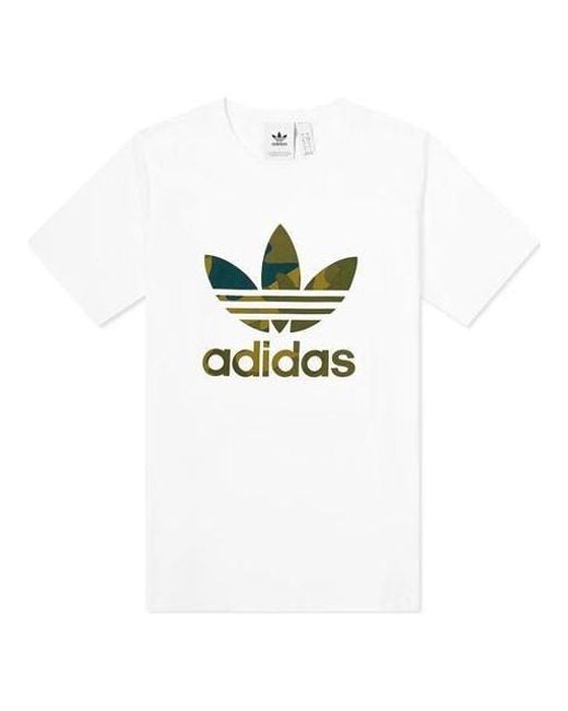 Adidas White Originals Casual Sports Short Sleeve for men