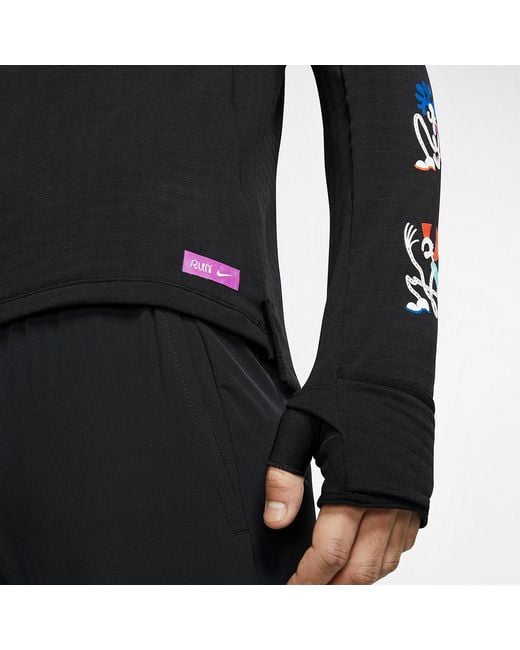Nike Black Element Sphere Running Top for men