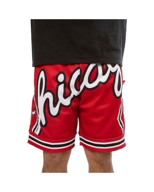 Mitchell & Ness Red X Nba Big Face 2.0 Shorts 'Chicago Bulls' for men