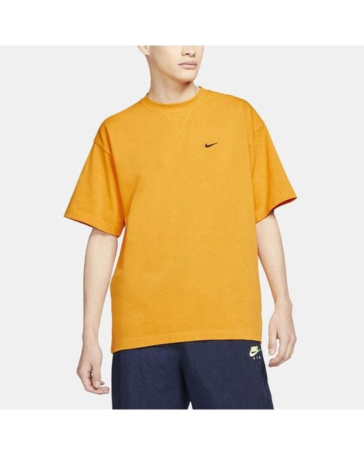 Nike Yellow Air X Kim Jones Crossover Logo Alphabet Printing Round Neck Short Sleeve Us Edition Couple Style