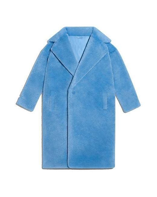 Adidas Blue Originals X Ivy Park Crossover Plush Long Large Jacket Couple Style