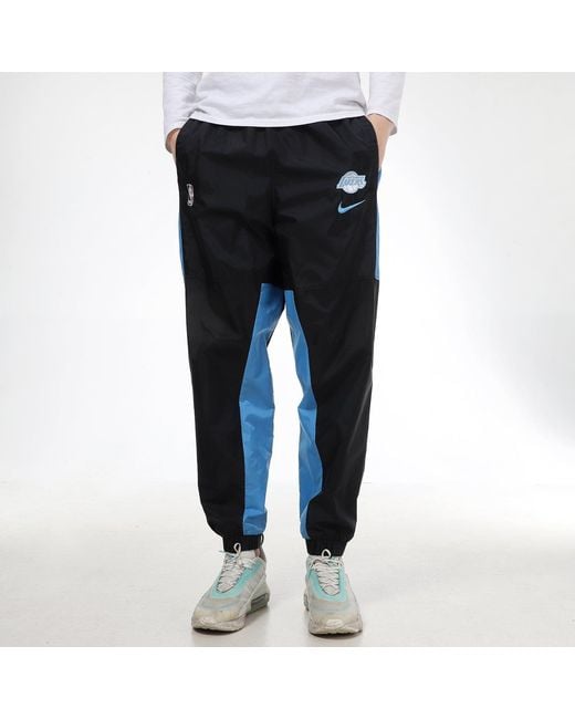 Nike Black Los Angeles Lakers Colorblock Sports Training Knit Long Pants/Trousers Autumn for men