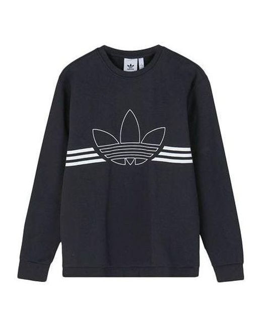 Adidas Blue Originals Outline Crw Flc Casual Loose Round Neck for men