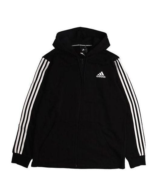 Adidas Black Must Have 3-Stripes French Terry Hoodie for men