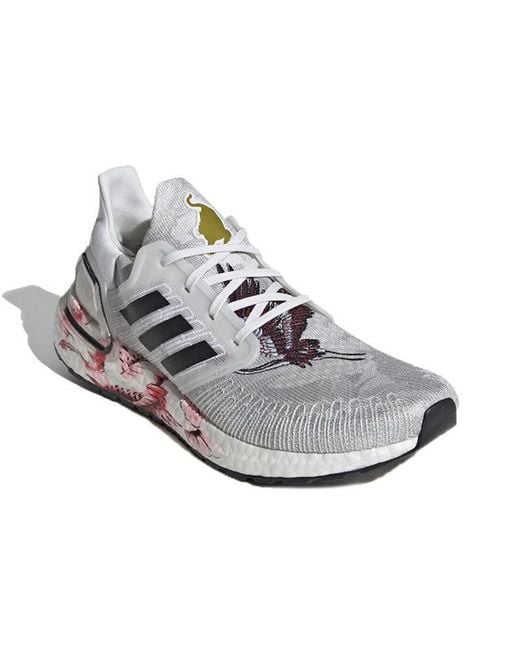 Adidas White Ultra Boost 20 'Crystal Core Solar' for men