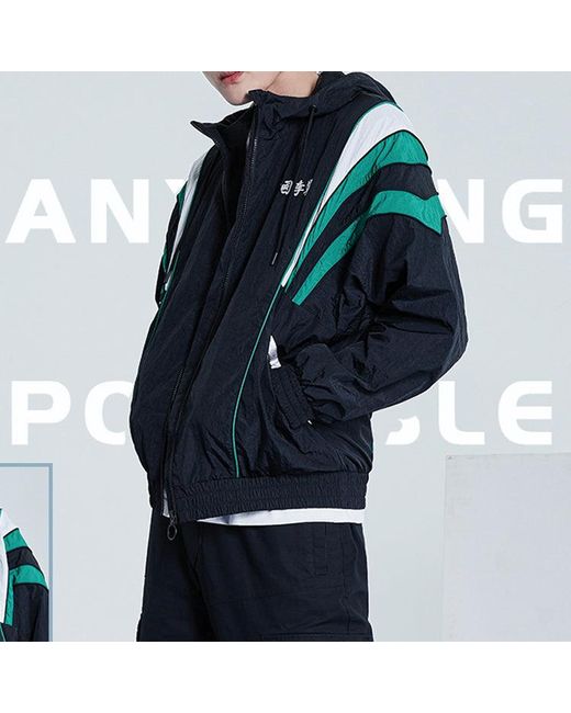 Li-ning Blue Paris Fashion Week Sports Hooded Jacket for men