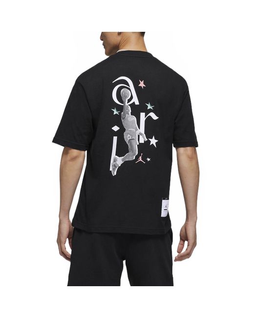 Nike Black Alphabet Character Printing Casual Short Sleeve T-Shirt for men