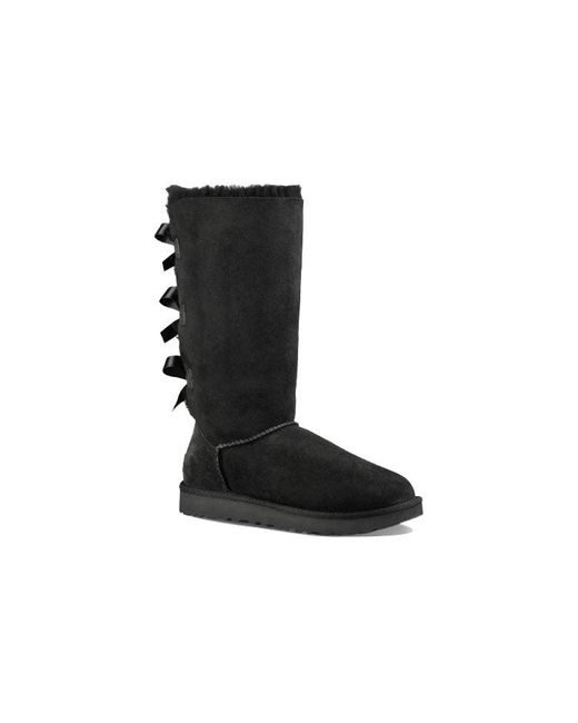 Ugg Black (Wmns) Bailey Bow Tall Ii Boot High Top Fleece Lined