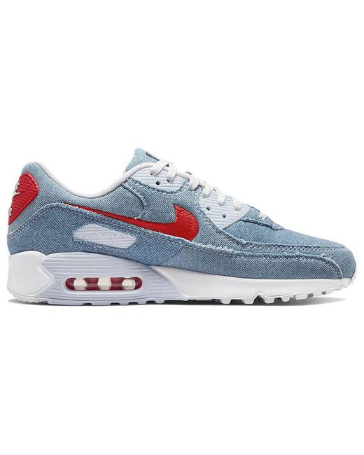 Nike Air Max 90 Low Tops Retro Blue Red for Men | Lyst