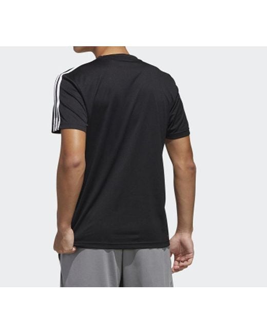 Adidas Black Stripe Logo Alphabet Short Sleeve for men