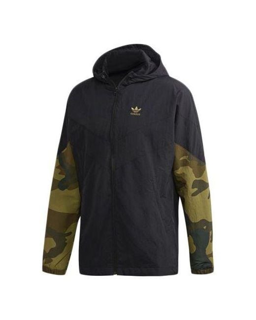Adidas Blue Camouflage Windbreaker for men