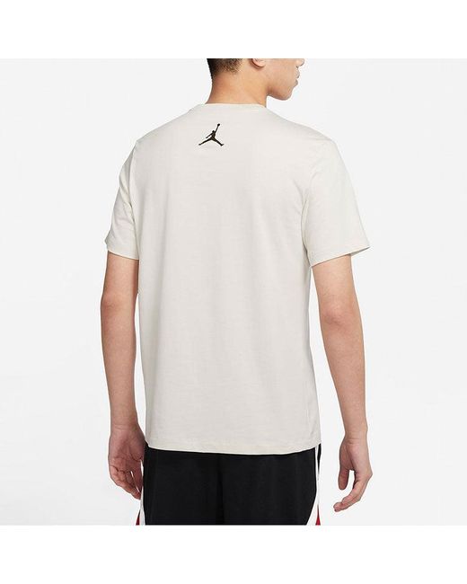 Nike White Alphabet Shoe Printing Round Neck Casual Short Sleeve for men