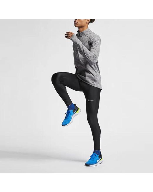 Nike Blue Dri-Fit Logo Tight Sports Gym Pants for men
