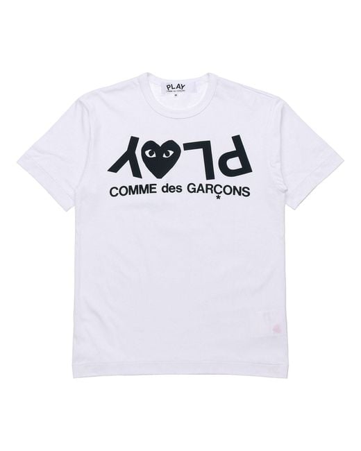 COMME DES GARÇONS PLAY White Inverted Text T-Shirt for men
