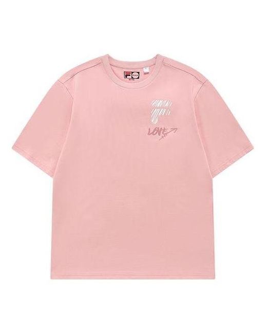 FILA FUSION Pink Casual Logo Tee