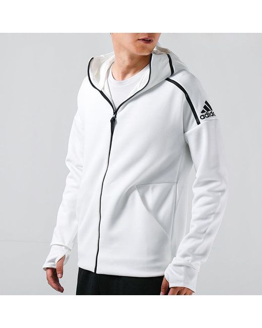 Adidas White Zne Hoody 3.0 Retro Sports Hooded Jacket Asia Edition for men